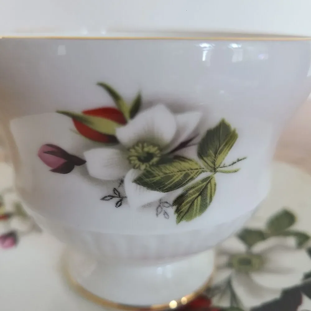 Vintage Tea Cup And Saucer Candle Floral Fragrance Royal Dover China Unlit